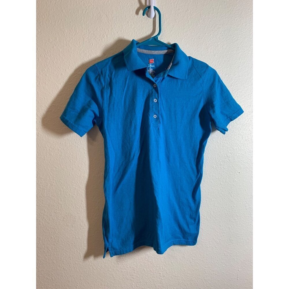 Hanes X Temp Collared Polo Shirt Womens Size Small Blue K1